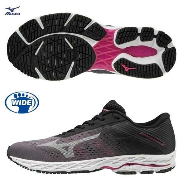 MIZUNO WAVE SHADOW 3 女鞋慢跑寬楦一般型避震穩定耐磨中高足弓深灰