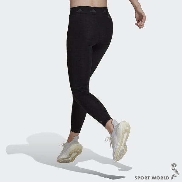 Adidas 女 緊身長褲 吸濕 排汗 刷毛 反光 黑 HS8758 product thumbnail 5