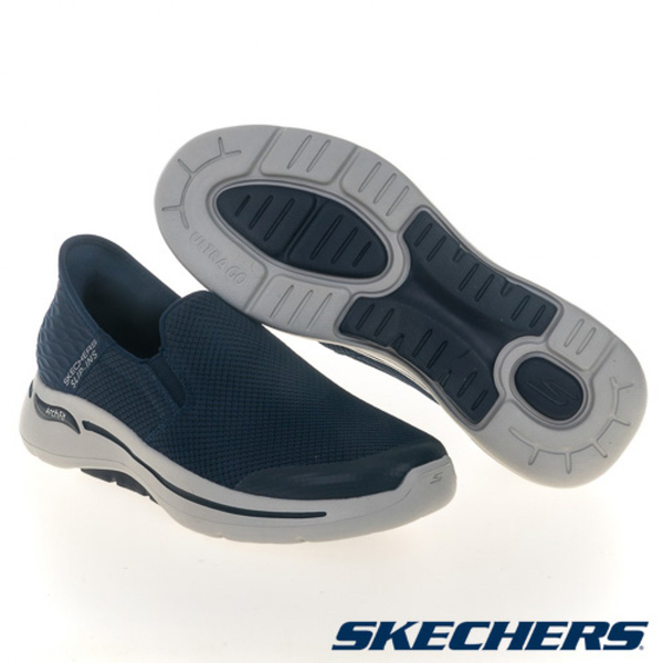 Skechers 男鞋 健走鞋 避震 GO WALK ARCH FIT 海軍藍【運動世界】216259NVY product thumbnail 4