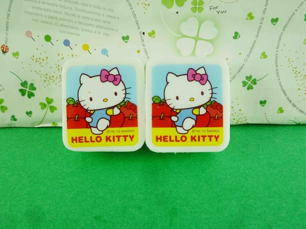 【震撼精品百貨】Hello Kitty 凱蒂貓~橡皮擦組-2入方蘋果圖案