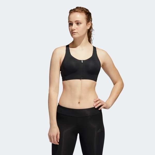 ADIDAS STRONGER FOR IT SHAPED BRA 女裝 運動內衣 慢跑 支撐 拉鍊 排汗 透氣 黑【運動世界】FJ7172 product thumbnail 3