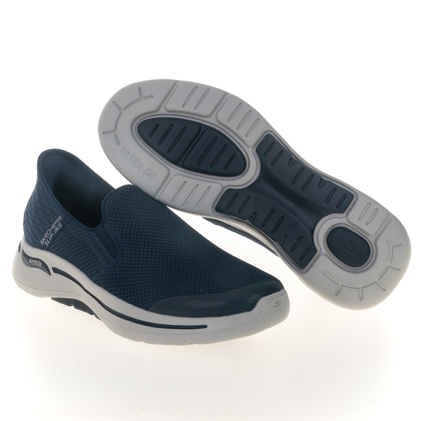 Skechers Go Walk Arch Fit Slip-Ins 休閒鞋 男 深藍 無鞋帶 健走鞋 216259NVY product thumbnail 3