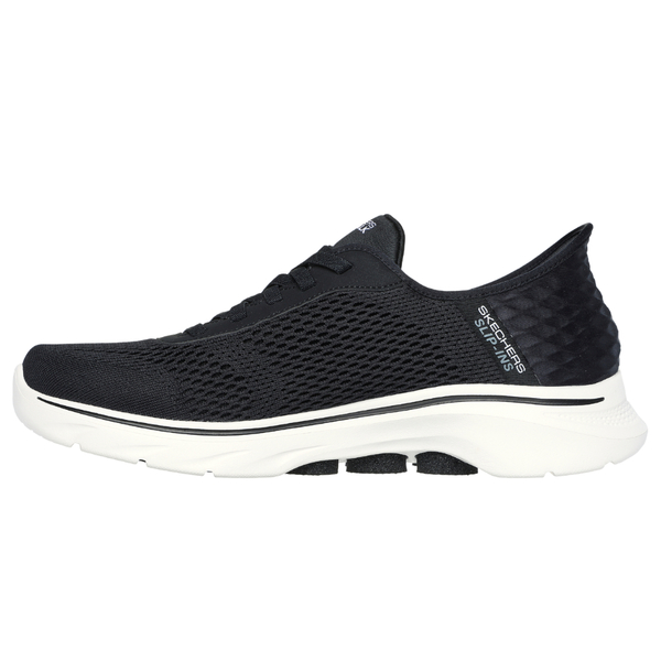 SKECHERS GO WALK 7 Free Hand 2 男鞋 健走鞋 假鞋帶 瞬穿 泡棉鞋墊 216648BKW 黑 product thumbnail 4