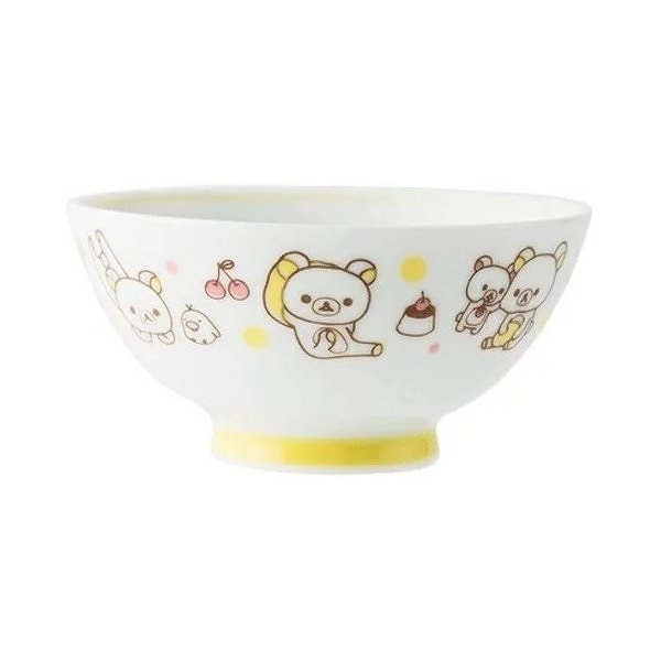 【震撼精品百貨】Rilakkuma San-X 拉拉熊懶懶熊~陶瓷兒童餐具/兒童碗/飯碗-黃*12051