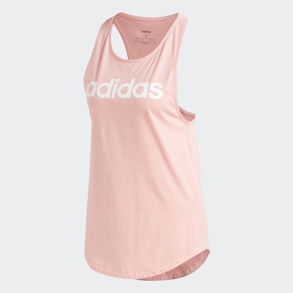 ADIDAS ESSENTIALS LINEAR SLIM TANK 女裝 背心 訓練 健身 棉質 粉【運動世界】FM6359