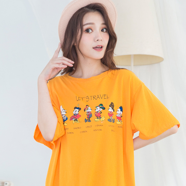 韓版寬鬆卡通印花圓領T-shirt(4色)