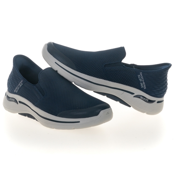 Skechers Go Walk Arch Fit Slip-Ins 休閒鞋 男 深藍 無鞋帶 健走鞋 216259NVY product thumbnail 4