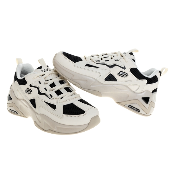 Skechers 休閒鞋 D Lites Hyper Burst 女 奶油白 黑 固特異大底 老爹鞋 896178NTBK