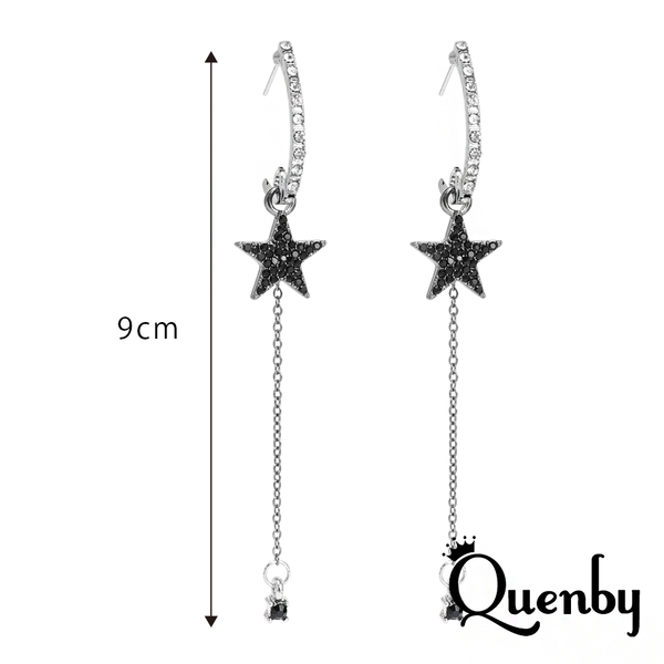 Quenby 聖誕交換禮物 韓系平價飾品 就是這麼潮 半圓星星流蘇垂墜耳環/耳針 product thumbnail 6