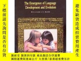 二手書博民逛書店The罕見Emergence Of Language: Development And EvolutionY3