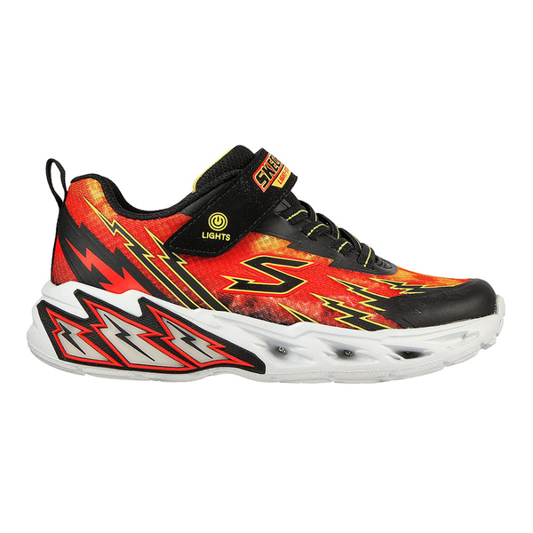 SKECHERS 中大童 童鞋 燈鞋 發光 運動 黑紅 400150LBKRD product thumbnail 2