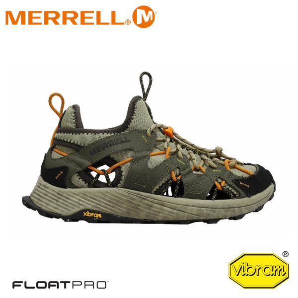 【MERRELL 美國 男 MOAB FLIGHT SIEVE 水陸兩棲戶外涼鞋《橄欖綠/橘》】ML067019/兩棲鞋