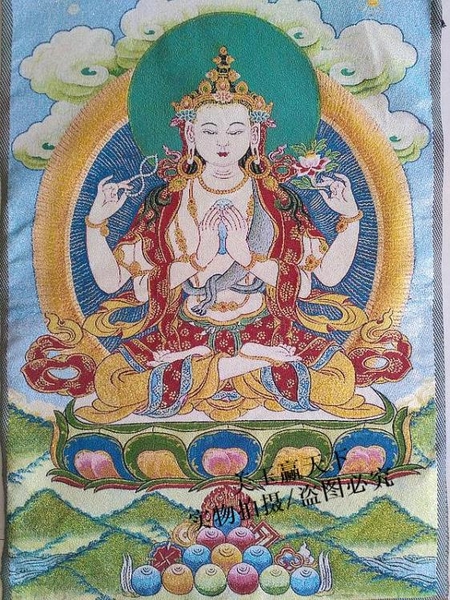 宗教佛像 刺繡版畫 西藏唐卡刺繡畫 織錦布畫絲織