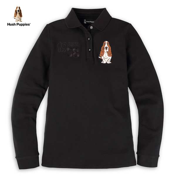 Hush Puppies POLO衫 女裝素雅數字刺繡狗長袖POLO衫 product thumbnail 3