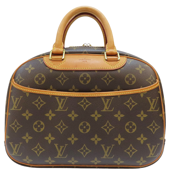 【二手名牌BRAND OFF】LOUIS VUITTON LV 路易威登 棕色 原花 PVC塗層帆布 Trouville 小珍包 手提包 M42228