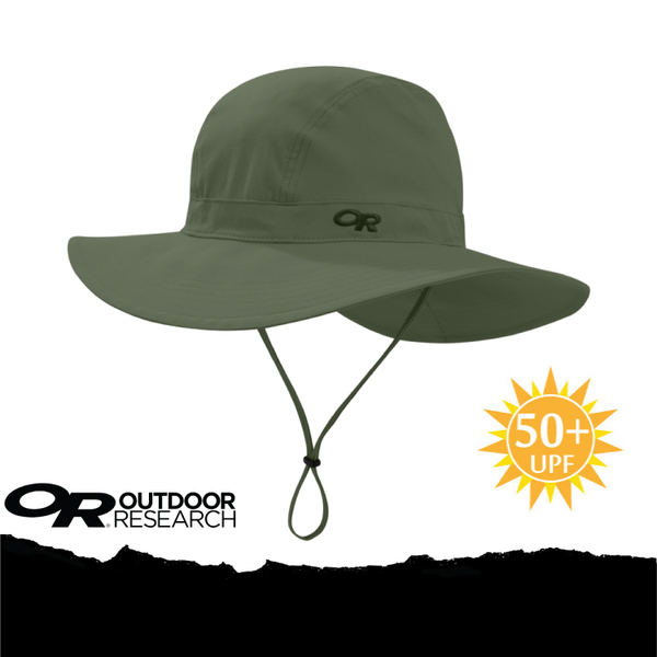 【Outdoor Research 美國 OR FERROSI WIDE-BRIM HAT 抗UV透氣快乾大盤帽《軍綠》】264398-0740/UPF50+