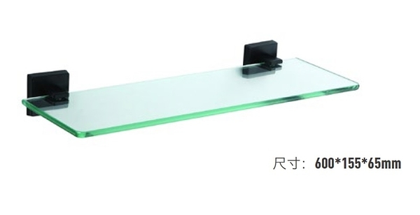 【麗室衛浴】時尚消光黑 不鏽鋼玻璃平台架 G-686-4