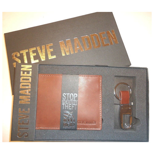 Steve Madden-時尚雙折皮革皮夾禮品套(褐色) product thumbnail 3