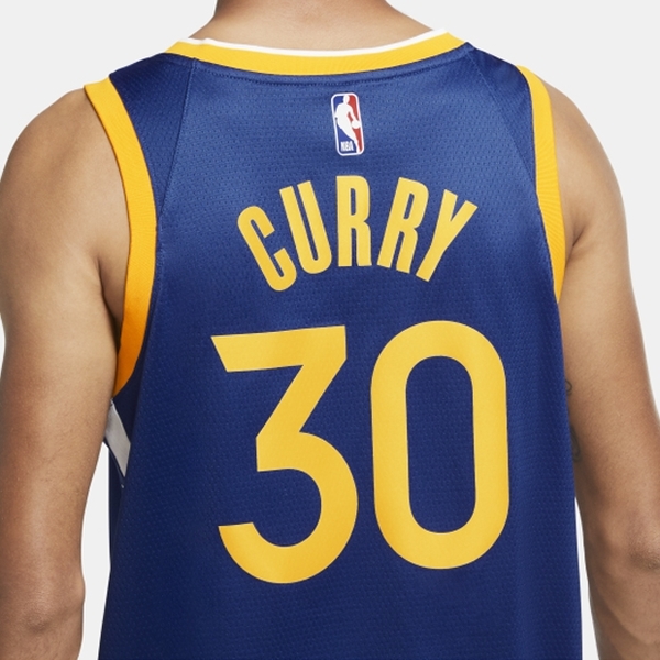 NIKE STEPHEN CURRY 男裝 背心 球衣 籃球 休閒 柯瑞 勇士 藍黃【運動世界】CW3665-401 product thumbnail 5