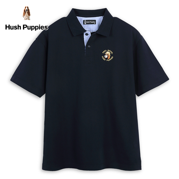 Hush Puppies POLO衫 男裝趣味FEEL GOOD 漁夫帽狗落肩POLO衫