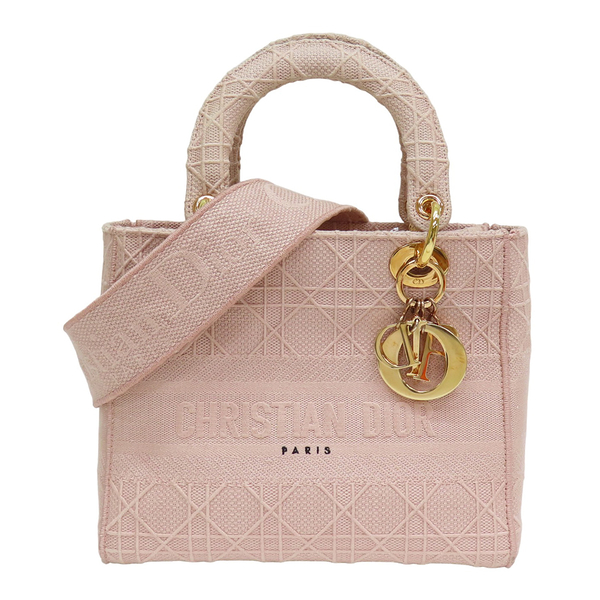 【二手名牌BRAND OFF】Dior 迪奧 粉色 帆布 Lady D-Lite 兩用包 M0565OREY