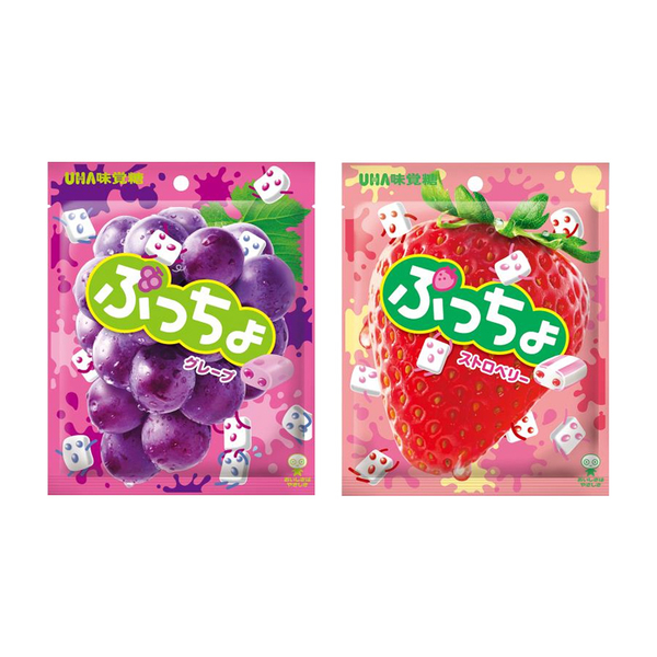【豆嫂】日本零食 UHA味覺糖 噗啾軟糖 (50g)(葡萄/草莓) product thumbnail 2