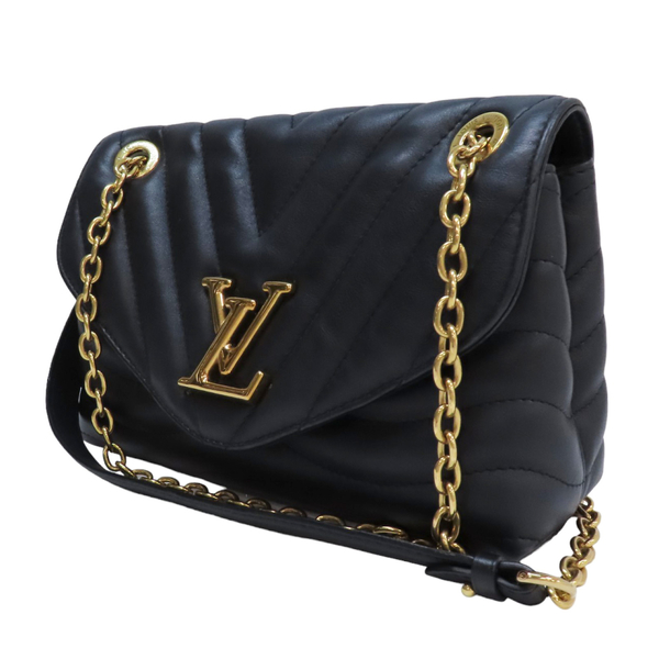 【二手名牌BRAND OFF】LOUIS VUITTON LV 路易威登 黑色 牛皮 New Wave Chain Bag MM 肩背包 M58552 product thumbnail 2