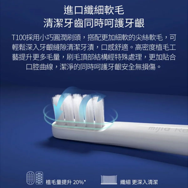 小米 T100 米家電動牙刷 聲波 音波 防水 充電式 小米有品 軟毛 product thumbnail 5