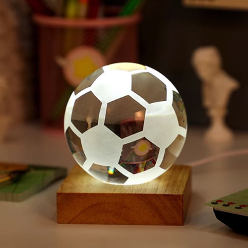 現貨-單色款3D雷射水晶球北歐創意USB小夜燈 臥室桌面裝飾氛圍燈LED燈 product thumbnail 9