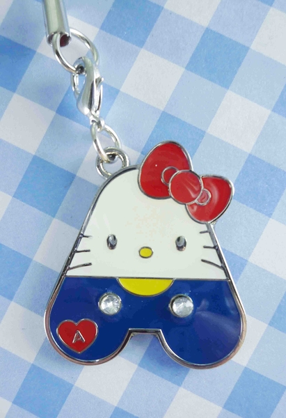 【震撼精品百貨】Hello Kitty 凱蒂貓~手機吊飾-字母A