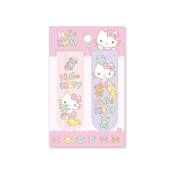 小禮堂 Hello Kitty 磁鐵書籤2入組 (粉紫小熊款) 4713752-407312