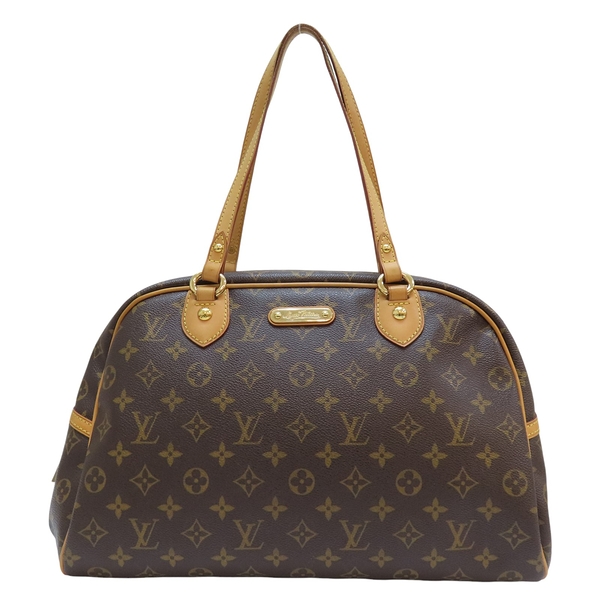 【二手名牌BRAND OFF】LOUIS VUITTON LV 路易威登 棕色 原花帆布 Montorgueil 單肩包 M95566