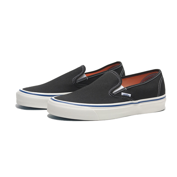 VANS 休閒鞋 SLIP ON48 黑 藍邊 帆布 懶人鞋 男 VN0005UPBLA