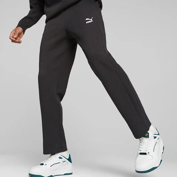 PUMA 長褲流行系列T7 TRACK PANTS 黑色素面休閒褲男53819901 | PUMA