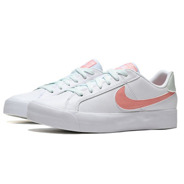 ★現貨在庫★ NIKE COURT ROYALE AC 女鞋 慢跑 休閒 板鞋 皮革 白 粉綠色鞋帶 【運動世界】 AO2810-107