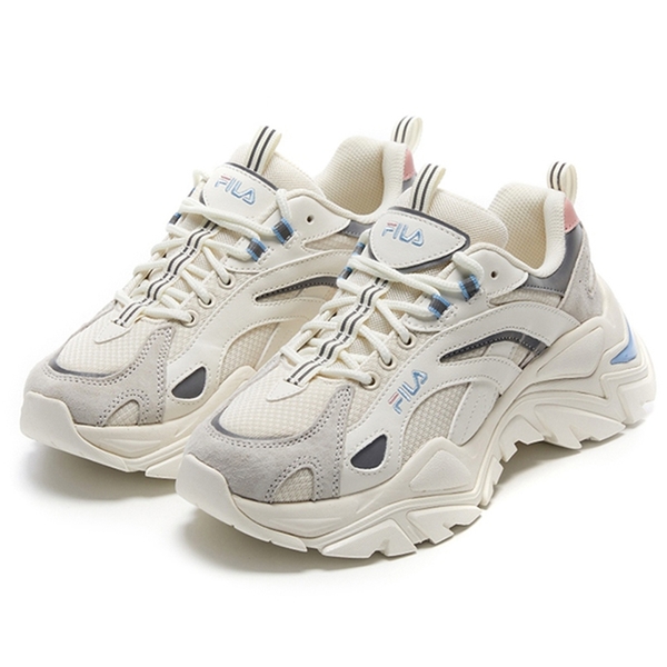 【出清】FILA Interation Light 女休閒鞋 復古 BTS 韓版 麂皮 米 粉藍【運動世界】4-C107V-152 product thumbnail 2