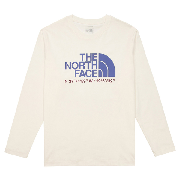 The North Face 北臉 男裝 長袖上衣 大Logo 米白【運動世界】NF0A86PXN3N product thumbnail 2