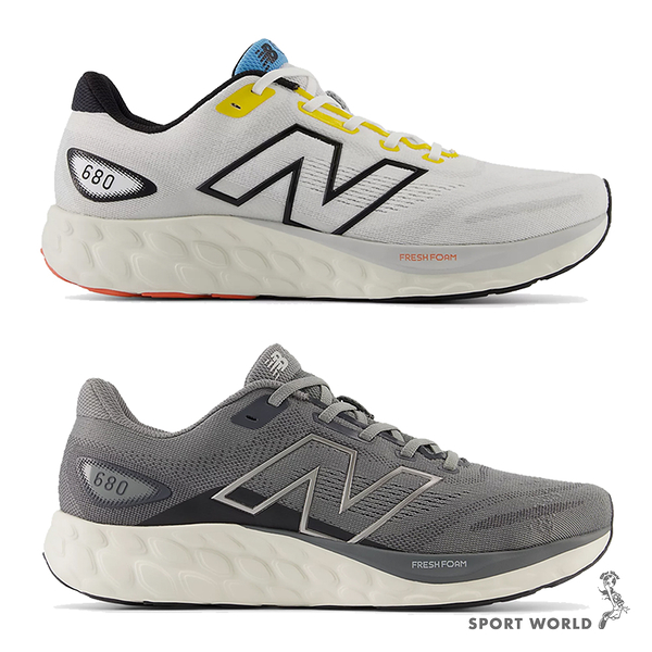 New Balance 680 v8 慢跑鞋 男鞋 輕量 白藍/灰【運動世界】M680LW8-2E/M680LG8-2E