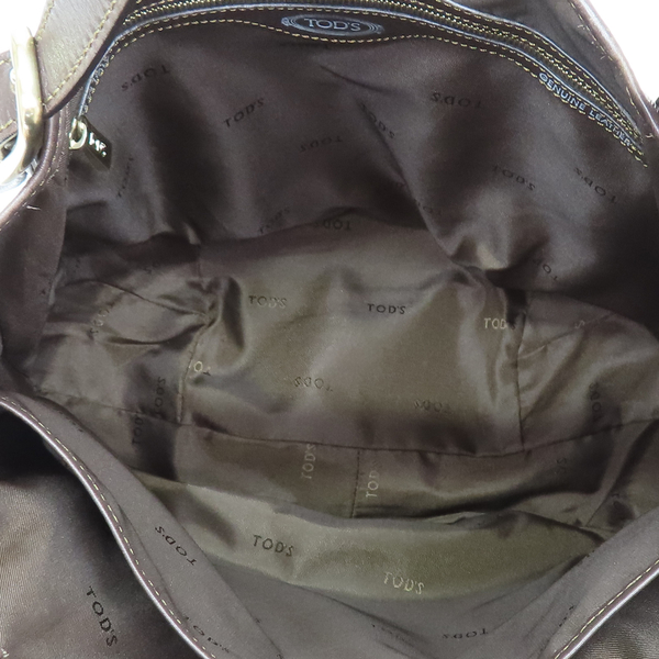 【二手名牌BRAND OFF】TOD S 托德斯 棕色 PVC塗層帆布 G-Line Bag 兩用包 金扣 product thumbnail 5