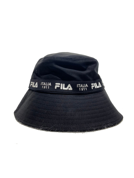 FILA 黑色白LOGO串標休閒漁夫帽 htv1204bk