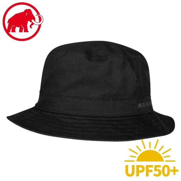 【MAMMUT 瑞士 Bucket Hat漁夫帽《黑》】1191-00621/休閒帽/登山/露營