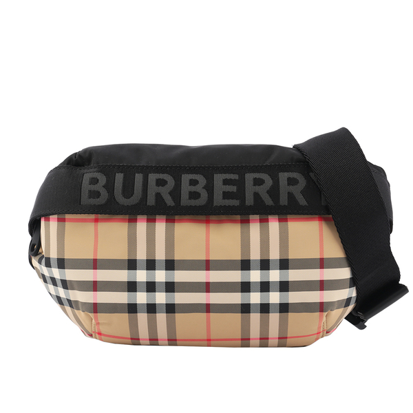 【BURBERRY】中型 Vintage 格紋及標誌性條紋腰包(典藏米色) 8026557 A7026