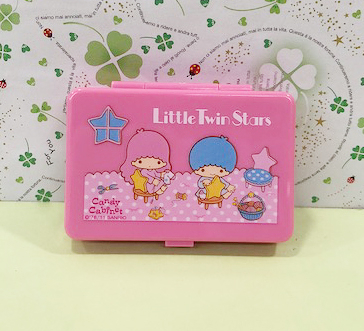 【震撼精品百貨】Little Twin Stars KiKi&LaLa 雙子星小天使~Sanrio 雙子星收納盒附鏡-桃粉#79775