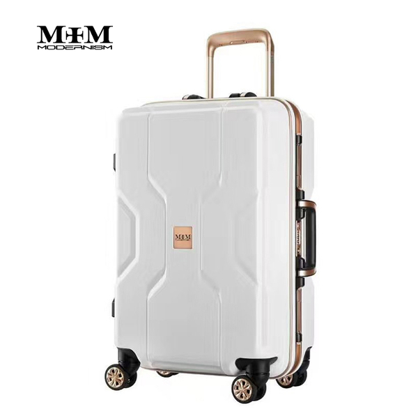 MOM JAPAN日本品牌 新款 輕量化鋁框亮面 PP材質 行李箱/旅行箱 -24吋-白 M3002 product thumbnail 3