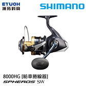 漁拓釣具 SHIMANO 21 SPHEROS SW 8000HG [紡車捲線器]