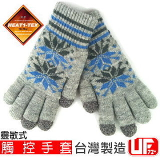 [UF72]UF6902女(灰色)HEAT1-TEX防風內長毛保暖觸控手套(靈敏型/雪地/冬季戶外/旅遊/冬季)UF72銷售第一