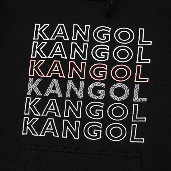 KANGOL 長袖 帽T 黑彩 滿版刺繡LOGO 中性 6255105520 product thumbnail 4