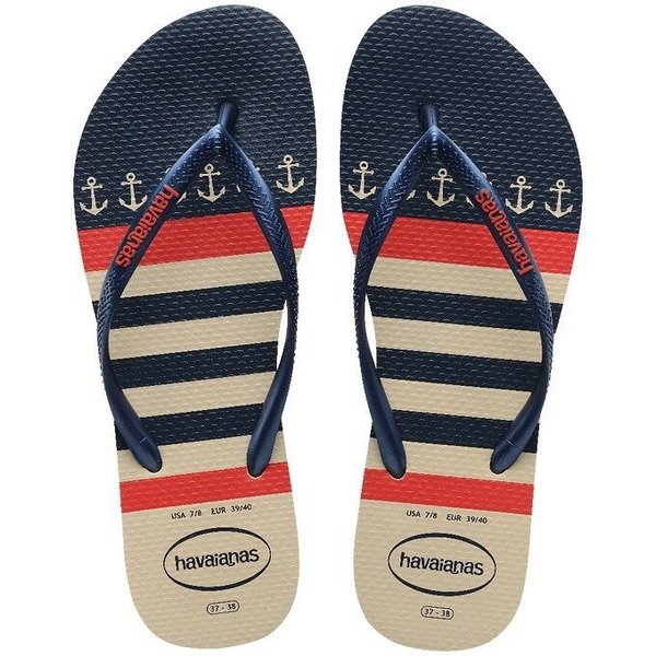 havaianas 哈瓦士 巴西人字拖 女款 Slim nautical 船錨 涼鞋 拖鞋 夾腳拖 海灘鞋【南風百貨】