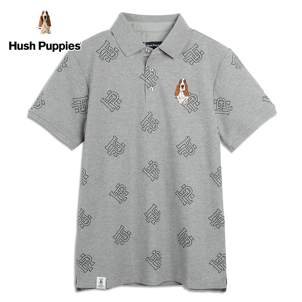 Hush Puppies POLO衫 男裝HP滿版印花刺繡狗POLO衫