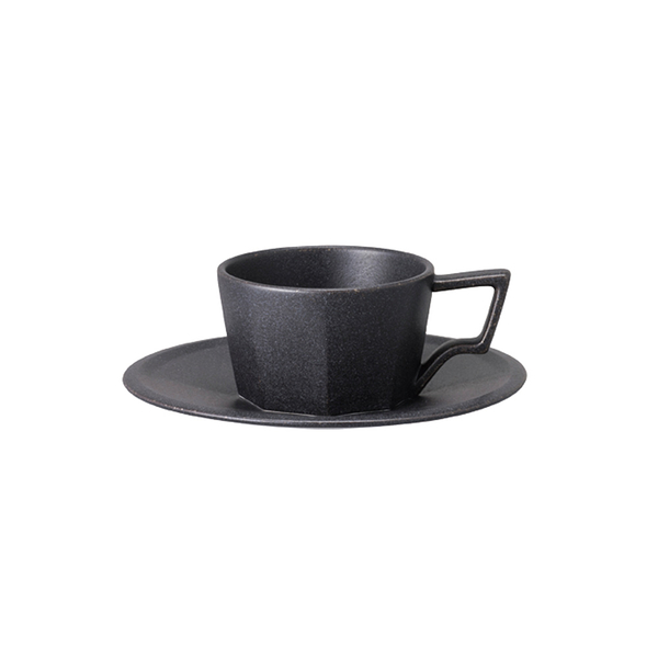 日本KINTO OCT 八角濃縮咖啡杯盤組80ml - 黑《WUZ屋子》咖啡杯 杯盤組